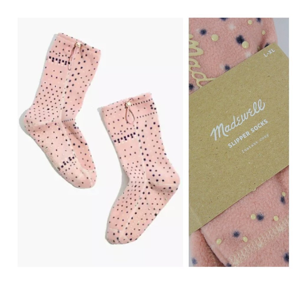 Madewell Slipper Socks Forgotten Petal Pink Cozy Soft NWT